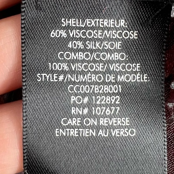 ALICE & OLIVIA Desiree Velvet Effect Blouse Textured Sheer Floral V-Neck - Picture 11 of 11